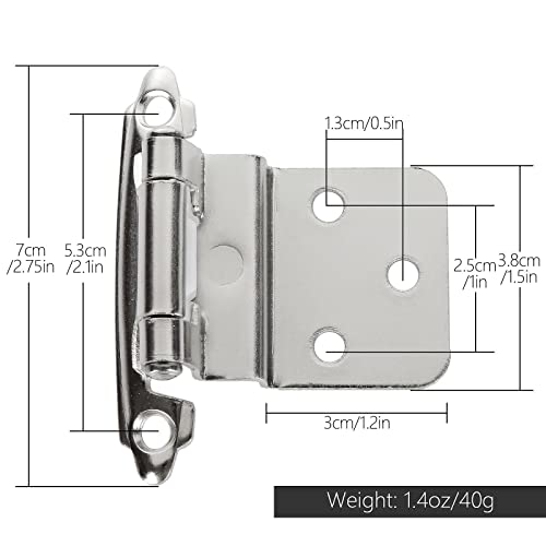 Fviexe 30Pcs Cabinet Hinges, 3/8 Inch Inset Cabinet Hinges Brushed Nickel Kitchen Cabinet Hinges With Screws, Self Closing Cabinet Door Hinges For Kitchen Cabinets/Cupboard/ Furniture Doors #TOP1