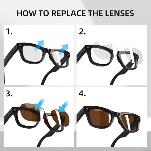 Image of HiBloks Replacement Lenses for Ray-Ban Meta Wayfarer (RW4008 Size L), UV Protection Sunglass Lens Set for Smart Glasses, Premium Lens Kit for Men & Women Driving, Cycling or Outdoor (Brown)