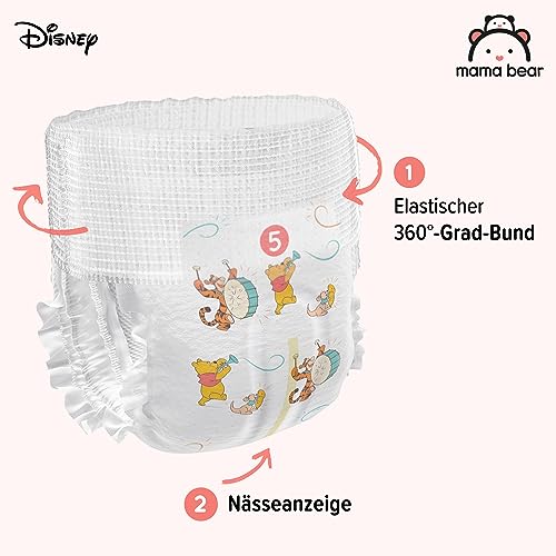Amazon-Marke: Mama Bear Disney Windelhöschen Größe 5 (12-17 kg) - MONATSBOX, Weiß, 140 Stück (2 Packungen mit 70)