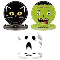 ZSYIULIA 30P Halloween Paper Plates 7inch Paper Plates for Kids Game Party,Disposable PaperPlate Papers Dinner Plate for Kids Boy Girl Tableware Décor