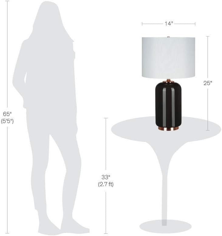 Bеѕt Rеvіеw Catalina 22076-001 Modern Smooth Glass Table Lamp with Metal Brass Accents, LED Bulb Included, 25, Smoke Grey