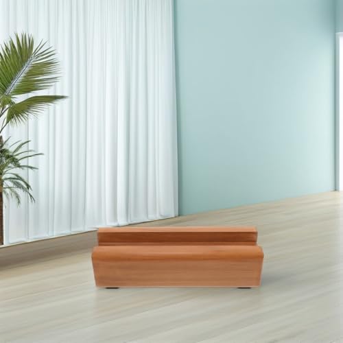 Socle design moderne en bois marron Luxshiny pour miroir - 7