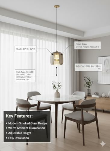 Image of Modern Pendant Hanging Light for Ceiling | Glass Hanging Lamp for Dining Room, Kitchen, Living Room | Stylish Ceiling Light Fixture | E27 Holder | Home Decor Lighting | (Luxe Drop)