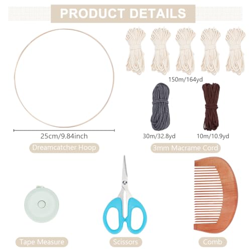 FREEBLOSS Tree of Life Macrame DIY Kit - Large Bohemian Wall Hanging with Video Tutorials - Adults, White, 15*15*5cm - Image 2