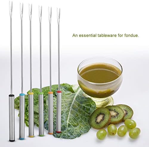 Leftwei 6 Stainless Steel Fondue Forks, Chocolate Cheese Fondue Forks Set, 9.45in Long Dessert for Kitchen Tableware, Ideal for Commercial Use - 3