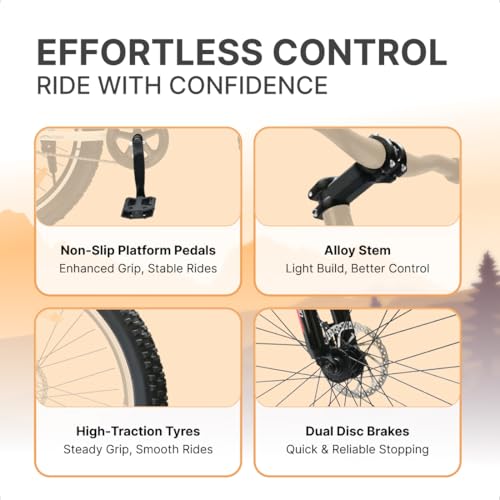 Urban Terrain Bolt Pro Cycle/Bicycle MTB 27.5T Single Speed with Front Suspension & Dual Disc Brake Bicycle for Men/Boys Mountain Bike | Ideal for 15+ Years,Unisex, Frame Size :17.5 inch (White)