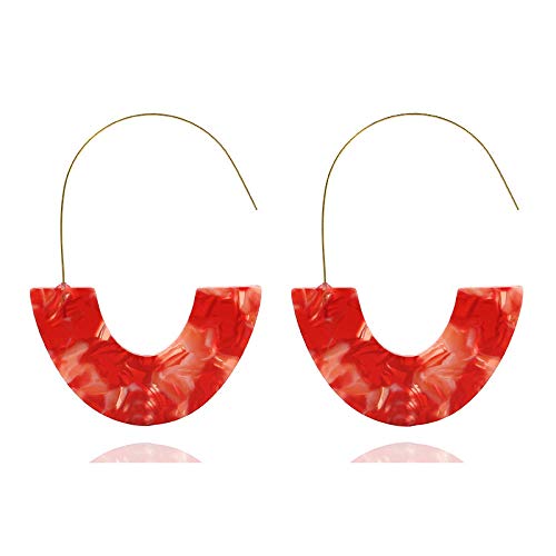 Boucles d'oreilles automne acrylique multicolore suspendues à motif léopard - 6