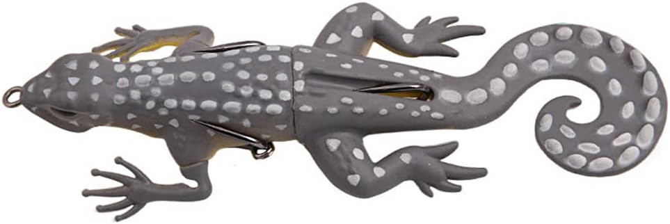 5.31in Gecko Newt Salamander Lizard Weedless Hooks Baits 0.74oz.Hollow Body Rubber Floating Jigs Topwater Lures Freshwater River Lake Ocean Snakehead Fish Perch