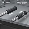 QWORK Adapter Sleeves 1 to 2 8 Length, 2 Pairs, 600 lbs Load, Locking Bolt & Caps for Racks, Bars & Plates
