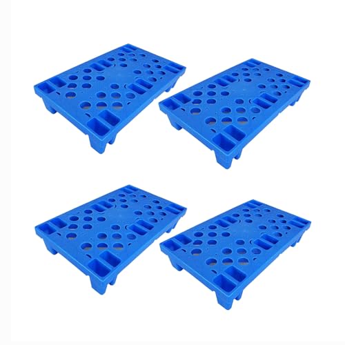 Rhfugboj Plastic Pallet, 4Pcs Lightweight Nestable Blue Polyethylene Pallets cover