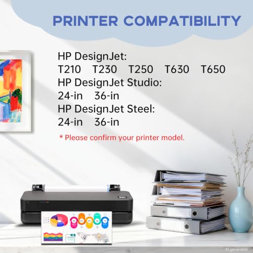 Image of Miss Deer 712XL Ink Cartridges Combo Pack, Compatible Replacement for HP 712 712XL Work for DesignJet T650 T250 T230 T630 T210 Studio Plotter Printer,4 Pack(BK /C /M /Y)