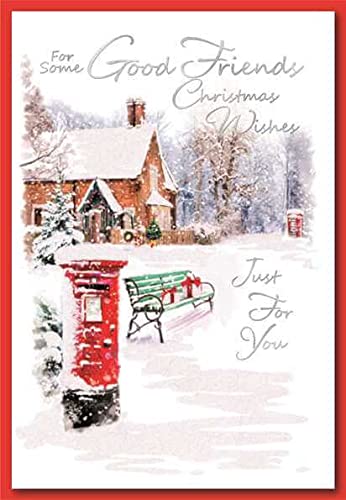 Friends Christmas Card - Snow Scene Post Box - SIMON ELVIN 7.5" x 5.25" FDS-a