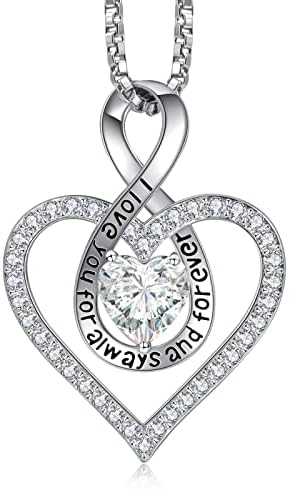 REDBEE Birthstone Pendant for Mom Birthday Presents for Mom Birthday Presents for Women Jewelry for Daughter Birthday Presents for Wife Jewelry for Girlfriend Birthday Presents for Her(Silver-Apr-Diamond)