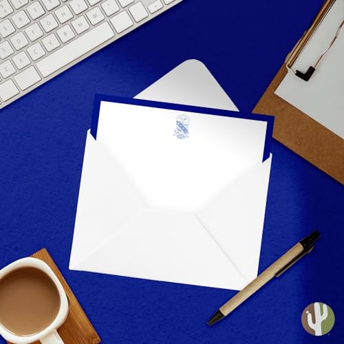 Image of Desert Cactus Phi Beta Sigma 10 Pack Notecards PBS GOMAB Divine 9 Stationery Cardstock Includes Envelopes Memo Party Thank You (Notecard Design A)