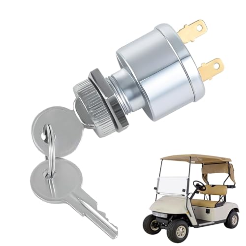 HIMARKLIF Golf Cart Ignition Switch with 2 Key Compatible with EZGO EZGO TXT Medalist Workhorse ST Marathon (1981 and up) 2-Terminal Starter Switch Key Replace# 17421-G1