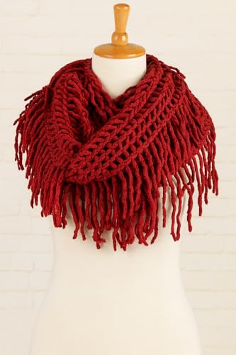 stylesilove Women Cozy Knit Tassel Infinity Loop Scarf - 8 Colors2