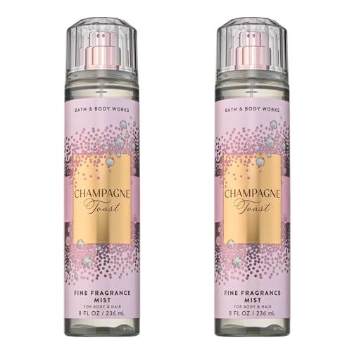 Bath & Body Works Champagne Toast Fine Fragrance Mist, Body Spray & Perfume for Women, Long-Lasting Personal Fragrance, Bubbly Champagne and Sparkling Berry Scent, 8 fl oz - 2 Pack