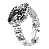 TALENANA for Apple Watchバンド レディース ステンレス製 42mm/41mm/40mm アップルウォッチ交換ベルト 女性専用 細い Series 11/10/9/8/SE3/SE2/SE/7/6/5/4対応 長さ調整器具付き おしゃれ 可愛い（42mm/41mm/40mm，シルバー）