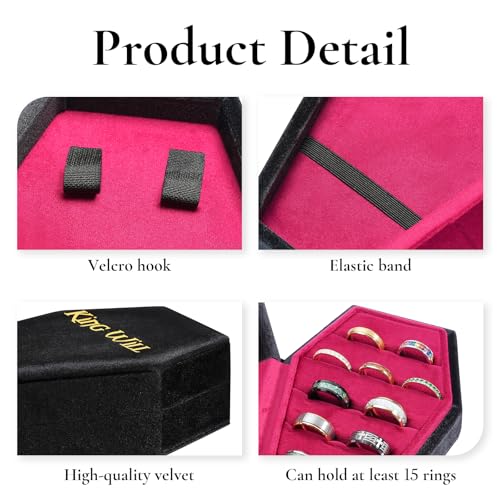 Mens Velvet Ring Box Organizer Coffin-Shape Unisex Storage Case for Rings - image 4
