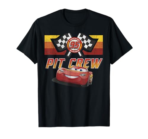 T-shirt Cars Flash McQueen Disney Pixar rouge effet vieilli pour enfant et fan de l'écurie
