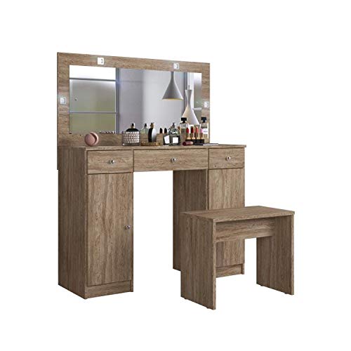 Penteadeira Camarim 3 Gavetas e 2 Portas com Banqueta Carisma Siena Móveis