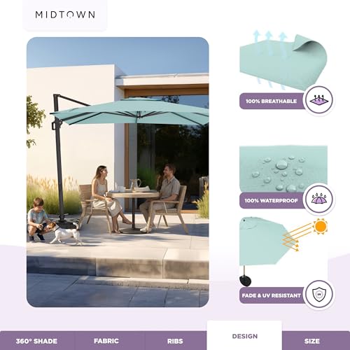 Image of Midtown Umbrellas Grande Square - 9 x 9 Ft Cantilever Umbrella