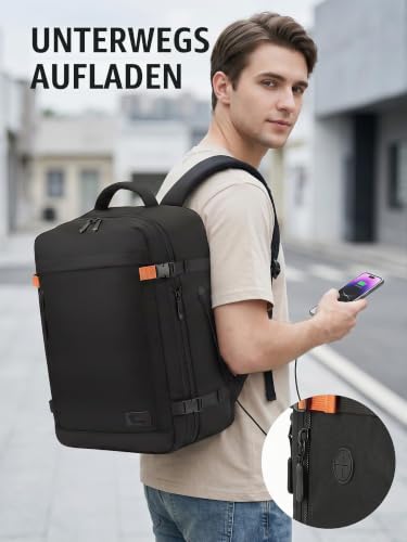 Yankony Handgepäck Rucksack 40x30x20, Erweiterbar 24-30L für Ryanair & Wizz – Ansicht 6