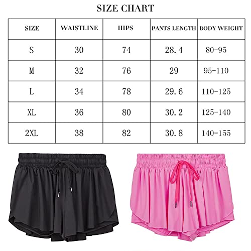 Shorts de corrida 2 em 1 para mulheres Flowy Butterfly Athletic Shorts para mulheres Gym Yoga Esport