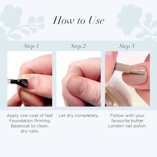 Butter London 31459 Nail Foundation Priming Base Coat - Sheer Coverage With Nude, Matte Finish - Nail Strengthener Supports Healthy Nail Growth & Prevents Nail Stains thumb #3