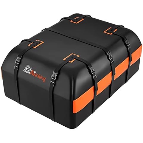 Car Rooftop Cargo Carrier Bag, 21 Cubic Feet 100% Waterproof Heavy Duty 840D Car Roof Bag for All Vehicle with/Without Racks - Anti-Slip Mat, 6 Door Hooks, Storage Bag, 2 Extra Straps Cover