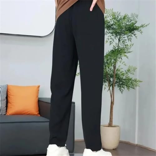Men's Straight Loose Pants Baggy Tailoring Thin Work Long Trousers3