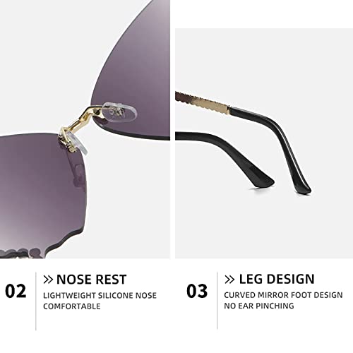 Tyghbn Diamond Butterfly Sunglasses,Trend Butterfly Sunglasses, Luxury Diamond Sunglasses, Gradient Butterfly Sunglasses (A) #TOP6