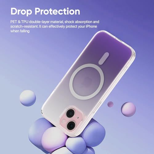 Image of Vaku Luxos Maven Magpro Back Cover Case for iPhone 15 Plus Scratch Resistant Slim Fit Protective Design Military-Grade Protection Compatible with Mag-Safe Wireless Charging - Purple