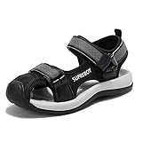  Kinderschuhe Kinder Sandalen Jungen Sommer Kinder Strandschuhe Soft Bottom rutschfeste Sandalen (31 EU,Black)