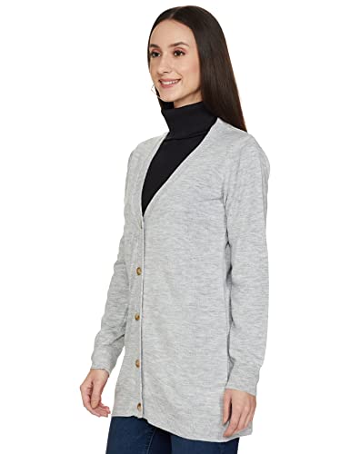 Image of Amazon Brand - Symbol Women's Casual Acrylic V Neck Full Sleeve Regular Fit Tunic Length Cardigan Sweater (Available in Plus Sizes)
