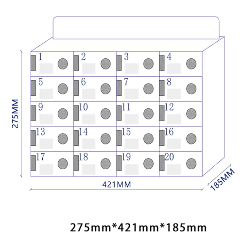 Caja de seguridad para teléfono celular en centros educativos con organizador transparente de 20 bits 8