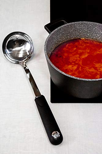 MasterClass Soup Ladle with Soft Grip Handle, Stainless Steel, 34 cm - Image 4