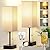 15'' Table Lamp for Bedroom set of 2,3-Color Bedside Lamps with Pull Chain Table Lamps for Night stands with AC Outlet,Small Night Light Lamps with 2 Bulbs Lamps for Living Room Kids Room Office Decor