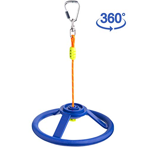 Cateam Ninja line Spinner Wheel with 360 Degrees Rotating Joint and ninjaline Carabiner - 360 Degrees Rotating Accessory for Your Obstacle Course