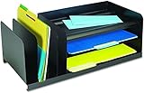 MMF Industries STEELMASTER Legal-Size File Organizer for Desk | 7 Sections | Black Color | Scratch & Chip-Resistant Finish | Non-Skid Feet | Steel Office File Organizer