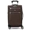 Travelpro Platinum Elite Softside Expandable Carry on Luggage, 8 Wheel Spinner Suitcase, USB Port, Suiter, Men and Women, Rich Espresso Brown, Carry On 21-Inch