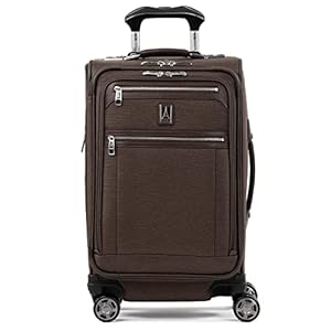 Travelpro Platinum Elite Softside Expandable Carry on Luggage, 8 Wheel Spinner Suitcase, USB Port, Suiter, Men and Women, Rich Espresso Brown, Carry On 21-Inch