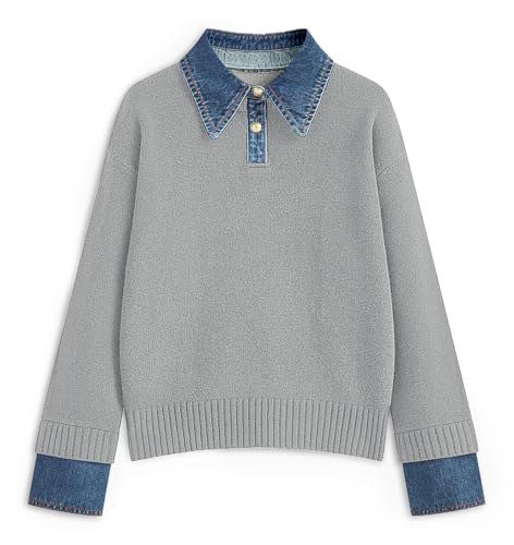 ETCYY Womens Oversized Sweater Cozy Fall Long Sleeve Button Up