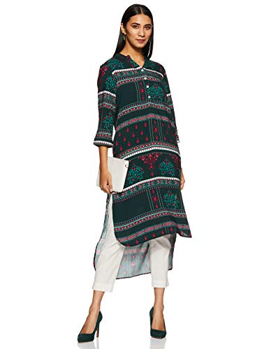 Image of Amazon Brand - Tavasya Women's Rayon Solid Regular Kurti