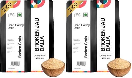 Image of TWF Pearl Barley Dalia | 2 Kg | Jau Dalia (Porridge) | Stone-Ground from Pearl Barley | From Rajasthan's Drylands for Better Nutrition & Texture | Ideal for Upma, Khichdi & Weight-Watchers | Cook in 15 Minutes like Rice