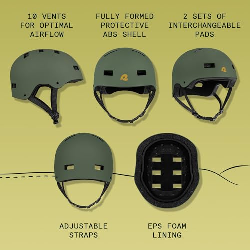 Image of Retrospec Dakota Adult & Youth Bike Helmet - Multi-Sport Protection with ABS Shell, EPS Foam, 10 Vents & Removable Washable Padding for BMX, Skating, and Scooter