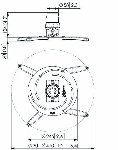 Soporte de techo Vogel's PPC 2500 plateado, diseño robusto e inclinación de 15 grados 3