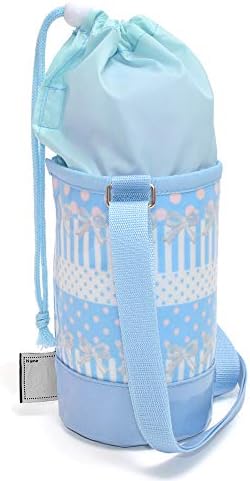 COLORFUL CANDY STYLE N7309300 Water Bottle Cover Girls Kids Case Holder Shoulder Small Size Fascinated with Polka Dots and Lace Ribbon (Light Blue) image 5