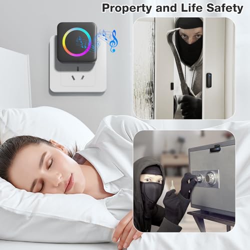 Door Chime, Satisure Wireless Door Sensor Chime When Door Opens, Door Alarms for Kids Safety for Door Window Security/Store/Business/Home/Hearing Impaired