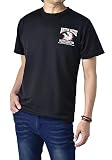 [FLAG ON CREW] (フラグオンクルー) Tシャツ メンズ 半袖 吸汗速乾 ワンポイント プリント Tシャツ M L LL 3L 4L / D0A / 3L D柄ブラック